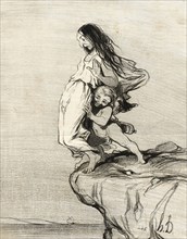 La Mort de Sappho, 1843. Creator: Honore Daumier.