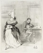 Adieu, mon cher, je vais chez mes éditeurs!..., 1844. Creator: Honore Daumier.