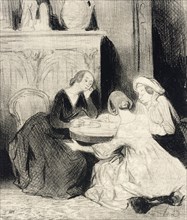 Suivez bien mon raisonnement, Eudoxie..., 1844. Creator: Honore Daumier.
