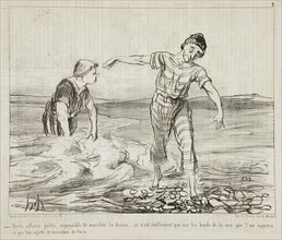 Quels affreux galets..., 1853. Creator: Honore Daumier.