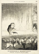 Une Représentation au théâtre de Bordeaux, 1871. Creator: Honore Daumier.