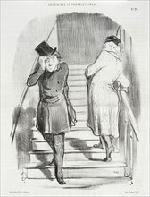 Un locataire qui doit trois termes, 1847. Creator: Honore Daumier.