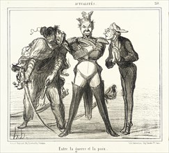 Entre la guerre et la paix, 1855. Creator: Honore Daumier.