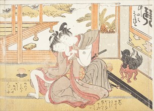 Untilted picture from a erotic album, Early 1770s. Creator: Isoda Koryusai.