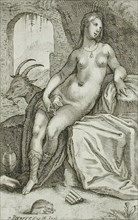 Nymph, between 1607 and 1610. Creator: Jacob Matham.