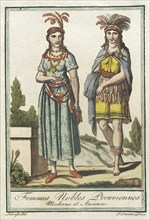 Costumes de Différents Pays, 'Femmes Nobles Peruviennes, Moderne et Ancienne', c1797. Creators: Jacques Grasset de Saint-Sauveur, LF Labrousse.