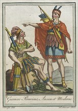 Costumes de Différents Pays, 'Guerriers Peruviens Ancien et Moderne', c1797. Creators: Jacques Grasset de Saint-Sauveur, LF Labrousse.
