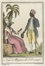 Costumes de Différents Pays, 'Negre & Negresse de St. Domingue', c1797. Creators: Jacques Grasset de Saint-Sauveur, LF Labrousse.
