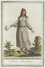 Costumes de Différents Pays, 'Femme Acadienne', c1797. Creators: Jacques Grasset de Saint-Sauveur, LF Labrousse.