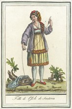 Costumes de Différents Pays, 'Fille de l'Isle de Santorin', c1797. Creators: Jacques Grasset de Saint-Sauveur, LF Labrousse.