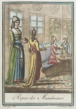 Costumes de Différents Pays, 'Repas des Musulmanes', c1797. Creators: Jacques Grasset de Saint-Sauveur, LF Labrousse.