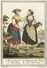 Costumes de Différent Pays, 'Revendeuse de Strasbourg/ Paysanne de Bitche près Strasbourg', c1797. Creators: Jacques Grasset de Saint-Sauveur, LF Labrousse.
