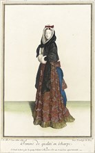 Recueil des modes de la cour de France, 'Femme de Qualité en Êcharpe', 1683. Creator: Jean de Dieu.