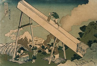 In the Mountains of Totomi, 19th century. Creator: Hokusai.