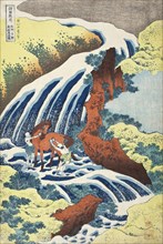 The Yoshitsune Horse-Washing Falls at Yoshino, Izumi Province, between circa 1833 and circa 1834. Creator: Hokusai.