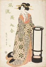 Woman by a Lantern, 1810s. Creator: Kikugawa Eizan.