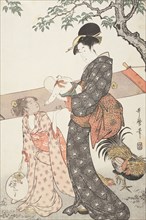 Women Stretching Silk (image 2 of 3), between circa 1797 and circa 1798. Creator: Kitagawa Utamaro.
