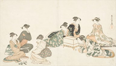 Image from album of poetry 'Haru no iro' (image 3 of 3), c1794. Creator: Kubo Shunman.