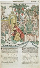 The Fall and Expulsion of Adam and Eve from Paradise, published 1493. Creator: Michael Wolgemut.