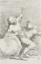 Figurine: Turbaned Man Bending Back with Raised Arms, between circa 1656 and circa 1657. Creator: Salvator Rosa.
