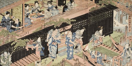 Crowds at Ryogoku, c1820. Creator: Utagawa Kuniyasu.