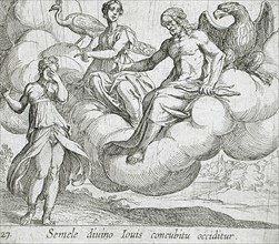 Semele's Wish, published 1606. Creators: Antonio Tempesta, Wilhelm Janson.
