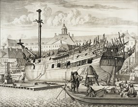 A Vessel in Dry-Dock, 17th century. Creator: Unknown.