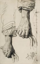 Two Studies of a Right Hand, 1884. Creator: Adolph Menzel.