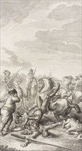Plate XXIV from Life and Adventures of the Knight Don Quixote de la Mancha, 1780. Creator: Daniel Berger.
