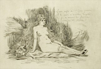La Grande Femme à la fourrure, assise, 1878. Creator: Félicien Rops.