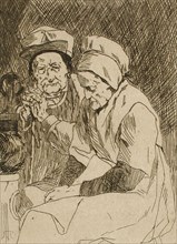L'Oncle Claes et la tante Johanna, 1875. Creator: Félicien Rops.