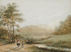 View from Harrow-on-the-Hill, c1850. Creator: George Baxter.