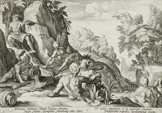 The River God Peneus Surrounded by Other Divinities, published 1589. Creator: Hendrik Goltzius.