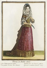 Recueil des modes de la cour de France, 'Dame en Habit d'Esté', Bound 1703-1704. Creator: Henri Bonnart.
