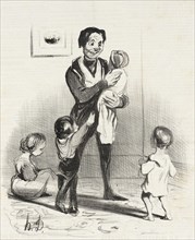 Eh, eh ! petit gredin, vous en ferez.., 1840. Creator: Honore Daumier.