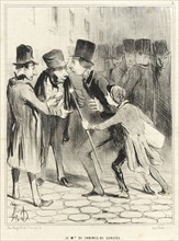 Le Md de chaines de suretés, 1840. Creator: Honore Daumier.