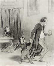 Satáne piallard d'enfant va!...laisse moi donc composer en paix mon ode..., 1844. Creator: Honore Daumier.