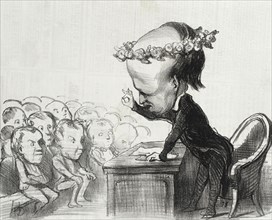 Victor Hugo dans un discours en trois points.., 1849. Creator: Honore Daumier.