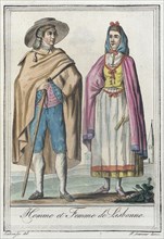 Costumes de Différents Pays, 'Homme et Femme de Lisbonne', c1797. Creator: Jacques Grasset de Saint-Sauveur.