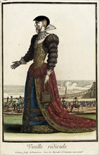 Recueil des modes de la cour de France, 'Vieille Ridicule', Bound 1703-1704. Creators: Jacques Le Pautre, Jean Doliver.