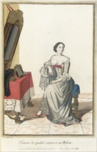 Recueil des modes de la cour de France, 'Femme de Qualité Estant a sa Toilette', 1683. Creator: Jean de Dieu.