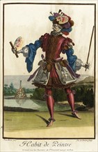 Recueil des modes de la cour de France, 'Habit de Peintre', Bound 1703-1704. Creators: Jean Lepautre, Jean Berain, Jacques Le Pautre.