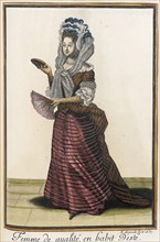 Recueil des modes de la cour de France, 'Femme de Qualité, en Habit d'Esté', 1687. Creator: Nicolas Arnoult.