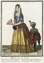 Recueil des modes de la cour de France, 'Dame de la Cour', between c1678 and c1693. Creator: Nicolas Bonnart.