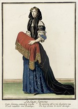 Recueil des modes de la cour de France, 'La Sage Femme' (image 1 of 3), between c1678 and c1693. Creator: Nicolas Bonnart.