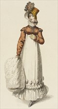 Fashion Plate (Walking Dress), 1817. Creator: Rudolph Ackermann.