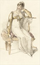 Fashion Plate (Evening Dress), 1813. Creator: Rudolph Ackermann.