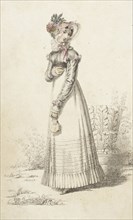 Fashion Plate (Walking Dress), 1820. Creator: Rudolph Ackermann.