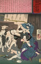 Amateur Prostitutes Fighting over a Client, 1875. Creator: Tsukioka Yoshitoshi.
