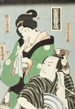 Two Actors in Roles from the Play Chushingura, 1855. Creator: Utagawa Kunisada.